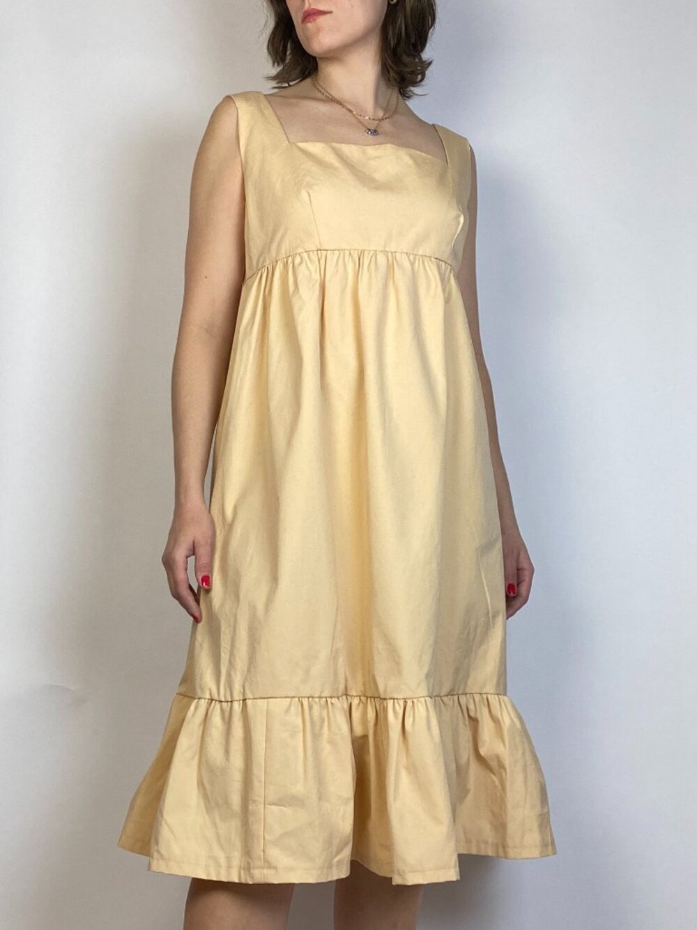 Vintage Peach Handmade EMPIRE WAIST Regency Dress -- Large